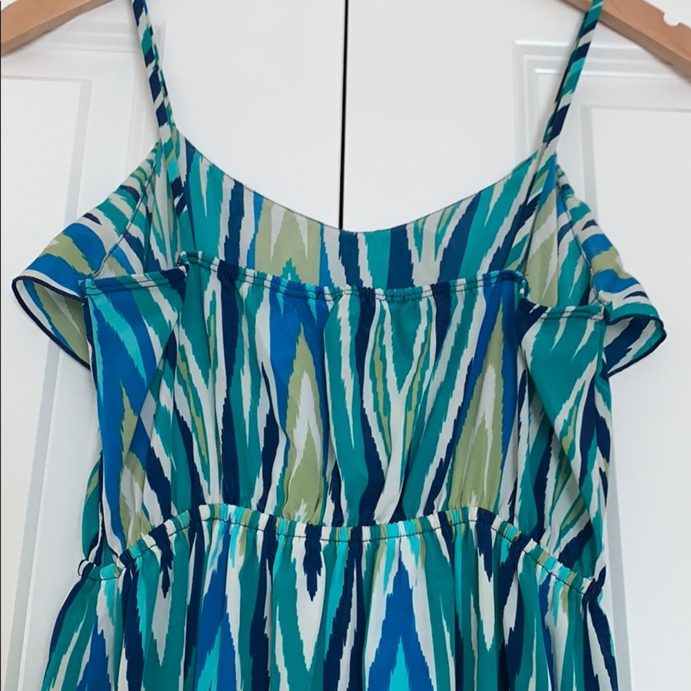 Blue print maxi dress with side slit - Picture 4 of 4